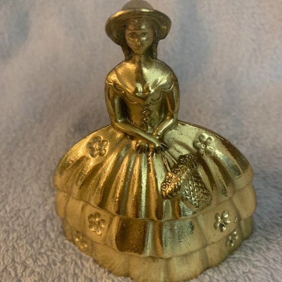 Brass Southern Lady bell, 3.5 inches high. - Picture 3 of 4